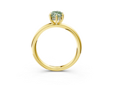 Yellow gold Fancy Green Marquise  Cut Solitaire Ring with Thin Band and Four-Prong Setting_19