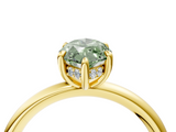 Yellow gold Fancy Green Marquise  Cut Solitaire Ring with Thin Band and Four-Prong Setting_20