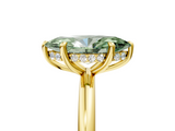 Yellow gold Fancy Green Marquise  Cut Solitaire Ring with Thin Band and Four-Prong Setting_21