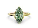 Yellow gold Fancy Green Marquise Cut Solitaire Split Shank Pave Diamond Engagement Ring with Four-Prong Setting_24