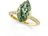 Yellow gold Fancy Green Marquise Cut Solitaire Split Shank Pave Diamond Engagement Ring with Four-Prong Setting_25