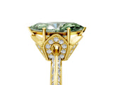 Yellow gold Fancy Green Marquise Cut Solitaire Split Shank Pave Diamond Engagement Ring with Four-Prong Setting_5