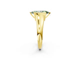 Yellow gold Fancy Green Marquise Cut Solitaire Tension Set Diamond Ring with Split Shank Band_2