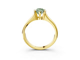 Yellow gold Fancy Green Marquise Cut Solitaire Tension Set Diamond Ring with Split Shank Band_3