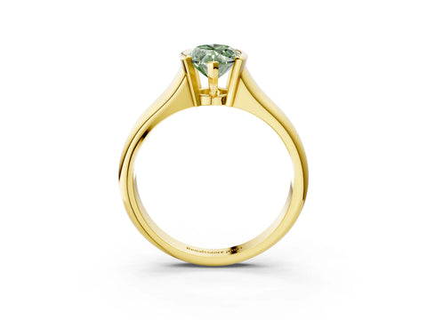 Yellow gold Fancy Green Marquise Cut Solitaire Tension Set Diamond Ring with Split Shank Band_3