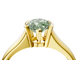 Yellow gold Fancy Green Marquise Cut Solitaire Tension Set Diamond Ring with Split Shank Band_4