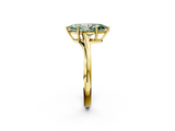 Yellow gold Fancy Green Marquise  Cut Solitaire Twist Band Ring with Four-Prong Setting_25