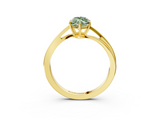 Yellow gold Fancy Green Marquise  Cut Solitaire Twist Band Ring with Four-Prong Setting_26