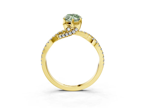 Yellow gold Fancy Green Marquise Cut Solitaire Twist Pave Diamond Engagement Ring with Prong Setting_39