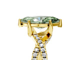 Yellow gold Fancy Green Marquise Cut Solitaire Twist Pave Diamond Engagement Ring with Prong Setting_5