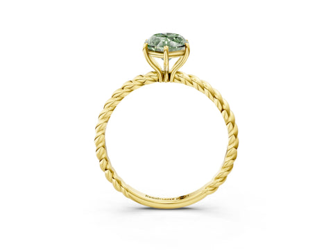 Yellow gold Fancy Green Marquise Cut Solitaire Twisted Band 4-Prong Ring_3