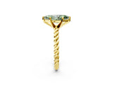 Yellow gold Fancy Green Marquise  Cut Solitaire Twisted Band with Four-Prong Setting_76