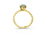 Yellow gold Fancy Green Marquise  Cut Solitaire Twisted Band with Four-Prong Setting_77