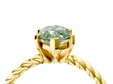 Yellow gold Fancy Green Marquise  Cut Solitaire Twisted Band with Four-Prong Setting_78