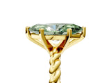 Yellow gold Fancy Green Marquise  Cut Solitaire Twisted Band with Four-Prong Setting_79