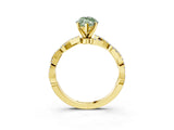 Yellow gold Fancy Green Marquise Cut Solitaire Twisted Pave Band with Four-Prong Setting_6