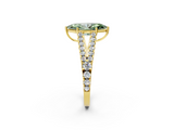 Yellow gold Fancy Green Marquise  Cut Split Shank Pave Diamond Engagement Ring with Four-Prong Setting_43