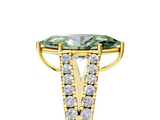 Yellow gold Fancy Green Marquise  Cut Split Shank Pave Diamond Engagement Ring with Four-Prong Setting_46