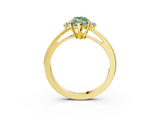 Yellow gold Fancy Green Marquise  Cut Three-Stone Solitaire Ring with Round Accent Diamonds and Four-Prong Setting_22
