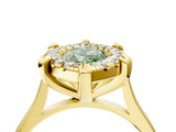 Yellow gold Fancy Green Marquise  Diamond Cluster Halo Solitaire with Four-Prong Setting_80