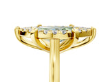Yellow gold Fancy Green Marquise  Diamond Cluster Halo Solitaire with Four-Prong Setting_81