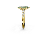 Yellow gold Fancy Green Marquise  Diamond Cluster Prong-Set Solitaire Ring_56