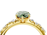 Yellow gold Fancy Green Marquise  Diamond Cluster Prong-Set Solitaire Ring_58