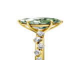 Yellow gold Fancy Green Marquise  Diamond Cluster Prong-Set Solitaire Ring_59