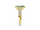 Yellow gold Fancy Green Marquise  Diamond Pavé Band Solitaire Ring with Four-Prong Setting_51