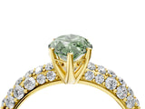 Yellow gold Fancy Green Marquise  Diamond Pavé Band Solitaire Ring with Four-Prong Setting_53