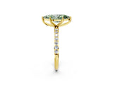 Yellow gold Fancy Green Marquise  Diamond Pavé Band with Six-Prong Setting_33