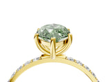 Yellow gold Fancy Green Marquise  Diamond Pavé Band with Six-Prong Setting_35