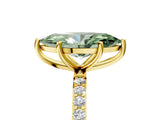 Yellow gold Fancy Green Marquise  Diamond Pavé Band with Six-Prong Setting_36