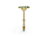 Yellow gold Fancy Green Marquise  Diamond Solitaire with Pave Band and Six-Prong Setting_22