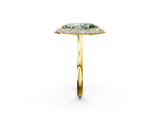 Yellow gold Fancy Green Marquise  Halo Diamond Engagement Ring with Solitaire Band and Four-Prong Setting_22