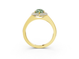 Yellow gold Fancy Green Marquise  Halo Diamond Engagement Ring with Solitaire Band and Four-Prong Setting_23