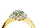 Yellow gold Fancy Green Marquise  Halo Diamond Engagement Ring with Solitaire Band and Four-Prong Setting_24
