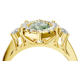 Yellow gold Fancy Green Marquise  Halo Diamond Engagement Ring with Split Shank and Four-Prong Setting_47