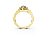 Yellow gold Fancy Green Marquise  Halo Diamond Pavé Solitaire Ring_42