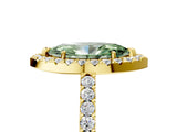 Yellow gold Fancy Green Marquise  Halo Diamond Pavé Solitaire Ring_44