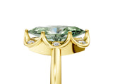 Yellow gold Fancy Green Marquise  Halo Diamond Ring with Round Cluster Setting, Solitaire Band, and Four-Prong Setting_54