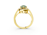 Yellow gold Fancy Green Marquise  Halo Diamond Ring with Split Shank and Four-Prong Setting_25