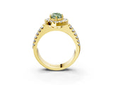 Yellow gold Fancy Green Marquise  Halo Diamond Split Shank Engagement Ring with Prong Setting_60