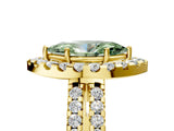 Yellow gold Fancy Green Marquise  Halo Diamond Split Shank Engagement Ring with Prong Setting_62