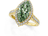 Yellow gold Fancy Green Marquise  Halo Pavé Diamond Engagement Ring with Four-Prong Setting_27