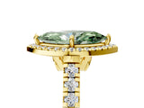 Yellow gold Fancy Green Marquise  Halo Pavé Diamond Engagement Ring with Four-Prong Setting_31