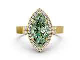 Yellow gold Fancy Green Marquise  Halo Pave Split Shank Prong Setting Ring_27