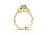 Yellow gold Fancy Green Marquise  Halo Pave Split Shank Prong Setting Ring_30