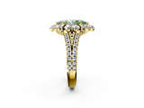 Yellow gold Fancy Green Marquise  Halo Split Shank Diamond Engagement Ring with Pave Band and Four-Prong Setting_56