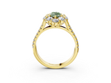 Yellow gold Fancy Green Marquise  Halo Split Shank Diamond Engagement Ring with Pave Band and Four-Prong Setting_57